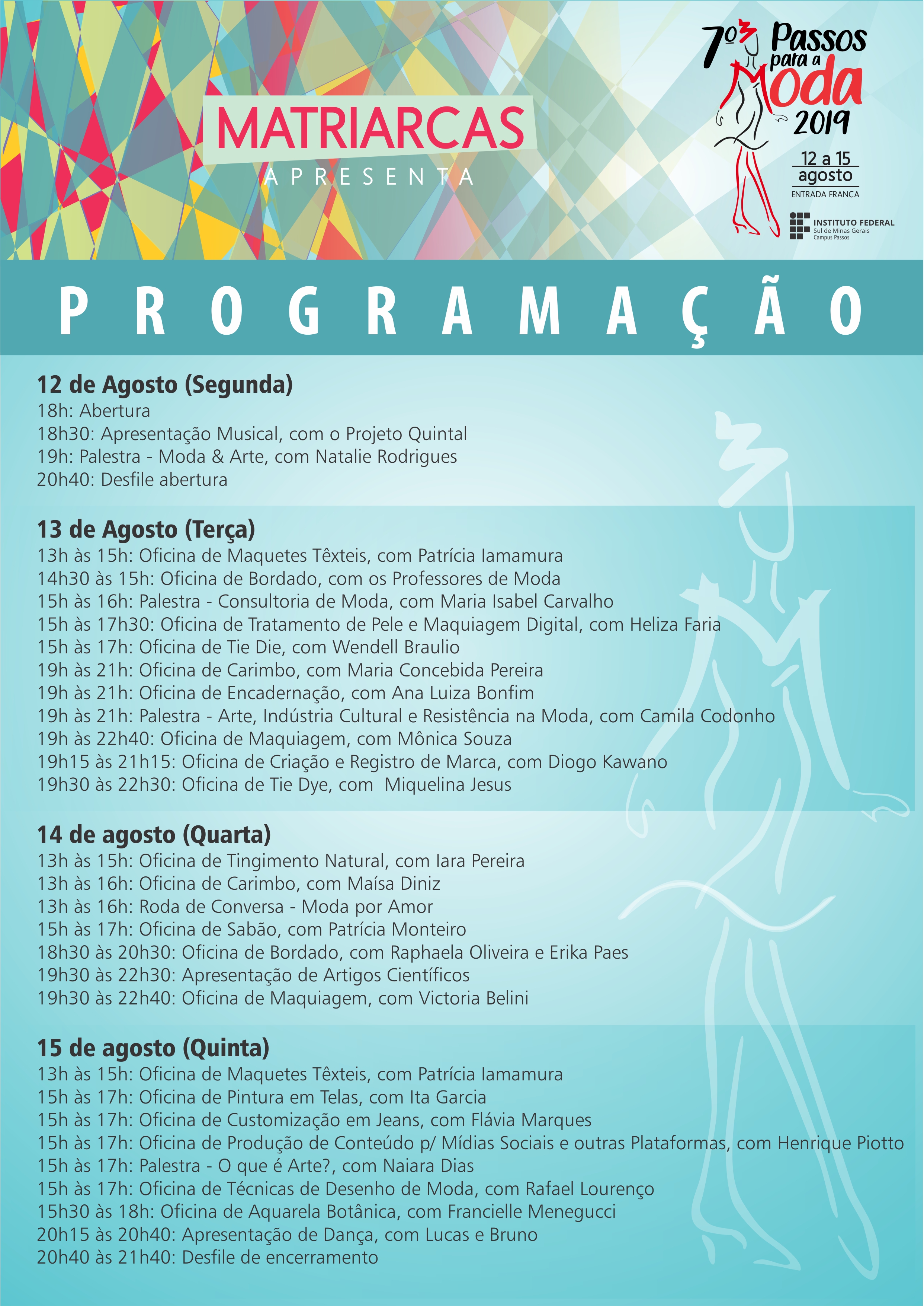 PROGRAMAÇÃO Passos para a Moda 