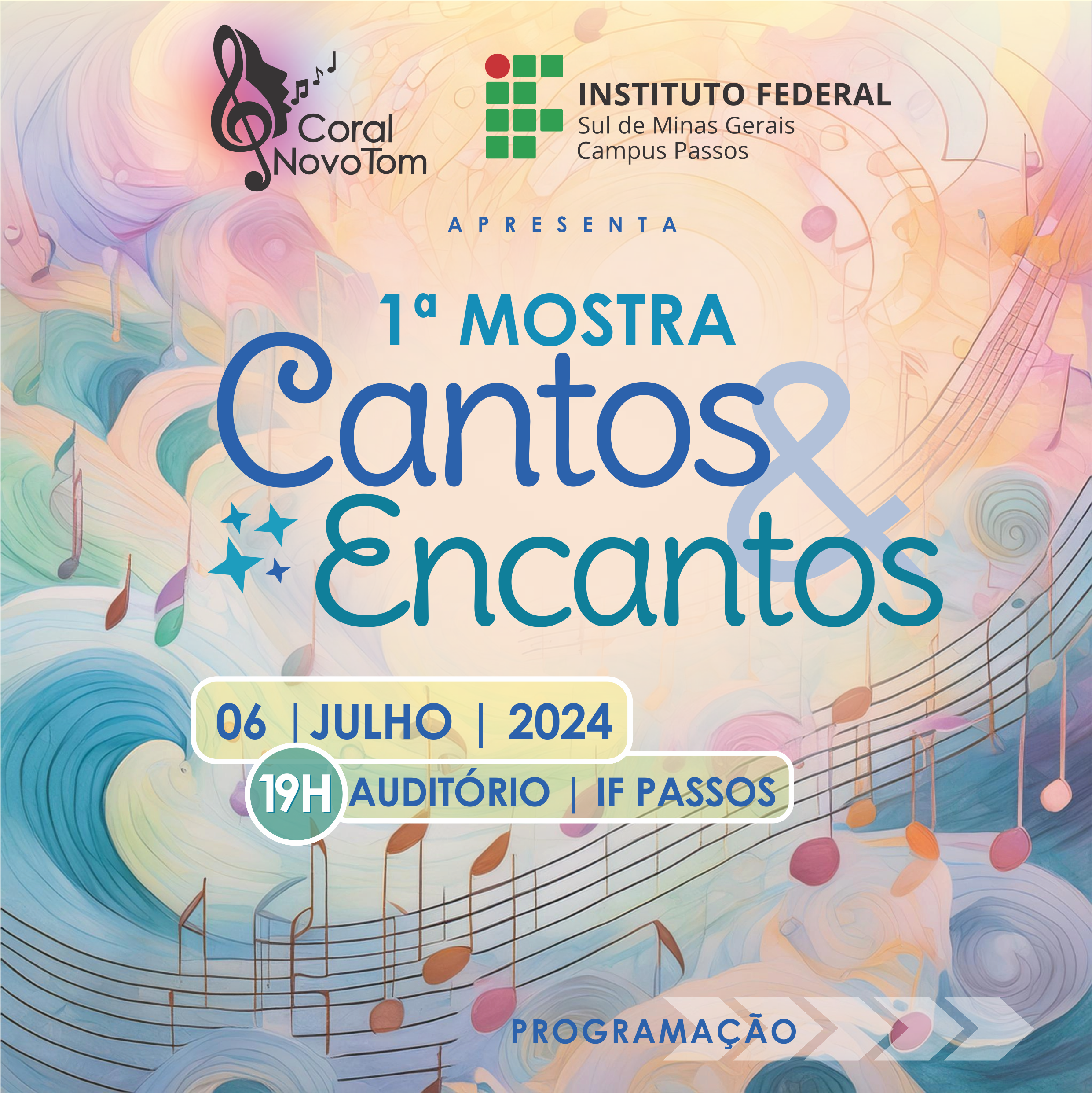 arte mostra cantos e encantos com programação